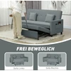 Aosom Sofa-lova reguliuojama 3 vietų su ištraukiama lova 196x90x89 cm pilkos spalvos aksomas