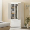 Aosom Spinta 80x55x177,5 cm Balta Mediena