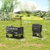 Aosom Sulankstomas vežimėlis 64x40x60-84 cm Juodas metalas