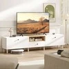 Aosom TV staliukas, 200x35x45 cm, balta, medžio drožlių plokštė