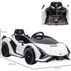 Aosom Vaikiška paspiriama mašina Lamborghini SIAN 108x62x40 cm balta, metalas