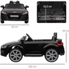 Aosom Vaikiškas elektrinis automobilis Audi, 102x60x44 cm, juodas, plastikas