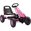 Aosom Vaikiškas pedalinis kartingas, 110x61x62 cm, rožinis, plastikas