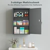 Aosom Vaistų spintelė 40x18x60 cm Pilka metalinė