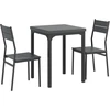 Aosom Valgomojo komplektas 3 dalių Stalas ir 2 kėdės 60x60x76 cm Pilka MDF ir metalas