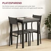 Aosom Valgomojo komplektas 3 dalių Stalas ir 2 kėdės 60x60x76 cm Pilka MDF ir metalas