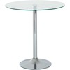 Aosom Valgomojo stalas, 70x74.5 cm, sidabrinis, stiklas ir metalas