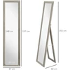 Aosom Veidrodis viso ilgio 37x157 cm Pilkas MDF ir Stiklas