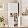 Aosom Virtuvės spintelė 68x34x180 cm Balta MDF