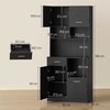 Aosom Virtuvės spintelė, bufetas su stalčiumi, 80x35x180 cm, juoda, MDF