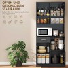 Aosom Virtuvės spintelė, bufetas su stalčiumi, 80x35x180 cm, juoda, MDF