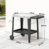 Aosom Virtuvinis vežimėlis 115x67.5x80.5 cm Juodas Nerūdijančio plieno