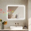 Aosom Vonios veidrodis, 70x90 cm, sidabrinis, LED Bluetooth apsauga nuo rasojimo