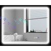 Aosom Vonios veidrodis, 70x90 cm, sidabrinis, LED Bluetooth apsauga nuo rasojimo