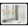Aosom Vonios veidrodis, 70x90 cm, sidabrinis, LED Bluetooth apsauga nuo rasojimo