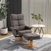 Homcom Fotelis su pufu ir daiktadėže, Televizoriaus fotelis su atsilenkimo funkcija 360° - Rudos spalvos 80 x 86 x 99 cm