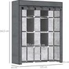 HOMCOM Audinys spinta, spinta su drabužių bėgeliais, 8 lygiai, sulankstoma spinta, sulankstoma spinta miegamajame, prieškambaryje, neaustinis audinys, tamsiai pilka, 125 x 43 x 162,5 cm
