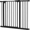 PawHut apsauga durims ir laiptams šunims, užtvaras, 74-80/87-94 cm, naminių gyvūnų apsauga, apsauginės grotelės šunims, įskaitant skirtingus prailginimus, apsauginės grotelės be gręžimo, metalas, plastikas, juoda