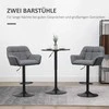 HOMCOM 2 baro kėdžių rinkinys Baro kėdė Reguliuojamo aukščio virtuvės kėdės 360° pasukama kėdė Bistro kėdė su atlošu ir kojų atrama PU danga 57,5x52,5x93-114 cm