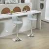 HOMCOM 2 baro kėdės, minkštos baro kėdės su plieniniu rėmu, atlošu, reguliuojamo aukščio virtuvės kėdės su atramomis kojoms 360° pasukama kėdė virtuvei, svetainei, valgomajam, pilka odos imitacija
