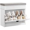 Batų laikymo suoliukas, SoBuy FSR82-K-WG, 61x24x51 cm, smėlio baltumo