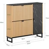Batų spintelė, SoBuy FSR203-N, 90x24x88 cm, Juoda ir Šviesi Mediena