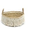 Bazaar Krepšys, Boho Fringe, 0,4x0,4x0,17 m, Natūraliai balta