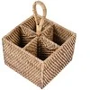 Bazaar Stalo įrankių dėklas 18x18x28 cm rudos spalvos rotangas
