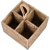 Bazaar Stalo įrankių dėklas 18x18x28 cm rudos spalvos rotangas