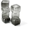 Bazaar Vaza The Cubes 13x13x27 cm tamsiai pilka, perdirbtas stiklas