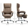 Vinsetto ergonomiška biuro kėdė su 5 masažo režimais, reguliuojamu atlošu, galvos atrama, kojų atrama, aukščiu reguliuojama, besisukanti, su nuotolinio valdymo pultu, lino audinio išvaizdos, ruda