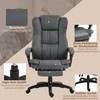 "Vinsetto" biuro kėdė vadovų kėdė sukamoji kėdė pakeliama su kojų atramomis galvos atrama ergonominė kėdė vibracinė biuro kėdė su atsilenkimo funkcija masažo funkcija dirbtinės odos imitacija tamsiai pilka 68.5x68.5x113-121cm