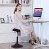 Songmics Reguliuojamo aukščio biuro taburetė juoda