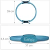 Bluefinity Pilates žiedas su juostomis, 39x37x5.5 cm, mėlynas