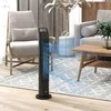 HOMCOM bokštinis ventiliatorius, pastatomas ventiliatorius su 3 režimais, nuotolinio valdymo pulteliu, 50W ventiliatorius su 4H laikmačiu, 75° svyravimu, miegamajam, juodas