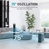 HOMCOM bokštinis ventiliatorius, pastatomas ventiliatorius su 3 režimais, nuotolinio valdymo pulteliu, 50W ventiliatorius su 4H laikmačiu, 75° svyravimu, miegamajam, juodas