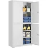 Songmics 4 durų ir 5 lygių 40 x 80 x 180 cm matinės pilkos spalvos dokumentų spinta
