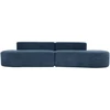 C formos sofa, 280 cm, Nua, tamsiai mėlyna