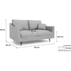 Citysofa 2 vietų sofa Alfama - Pilka