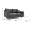 Citysofa 2 vietų sofa Alfama - Tamsiai pilka