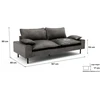 Citysofa 2 vietų sofa Aventine - Grafito