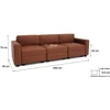 Citysofa 3 vietų modulinė sofa GRACIA - Terakota