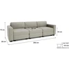 Citysofa 3 vietų modulinė sofa GRACIA - Smėlio pilka