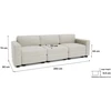 Citysofa 3 vietų modulinė sofa GRACIA - Kreminė smėlio
