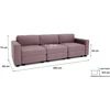 Citysofa 3 vietų modulinė sofa GRACIA - Dulsvai rožinė