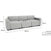 Citysofa 3 vietų modulinė sofa GRACIA - Pilka