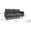 Citysofa 3 vietų sofa Brera - Tamsiai pilka