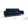 Citysofa 3 vietų sofa Soho - Gili mėlyna