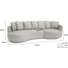 Citysofa 4 vietų dešinioji kampinė sofa Belleville - Kreminė