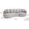 Citysofa 4 vietų dešinioji kampinė sofa Belleville - Sidabro